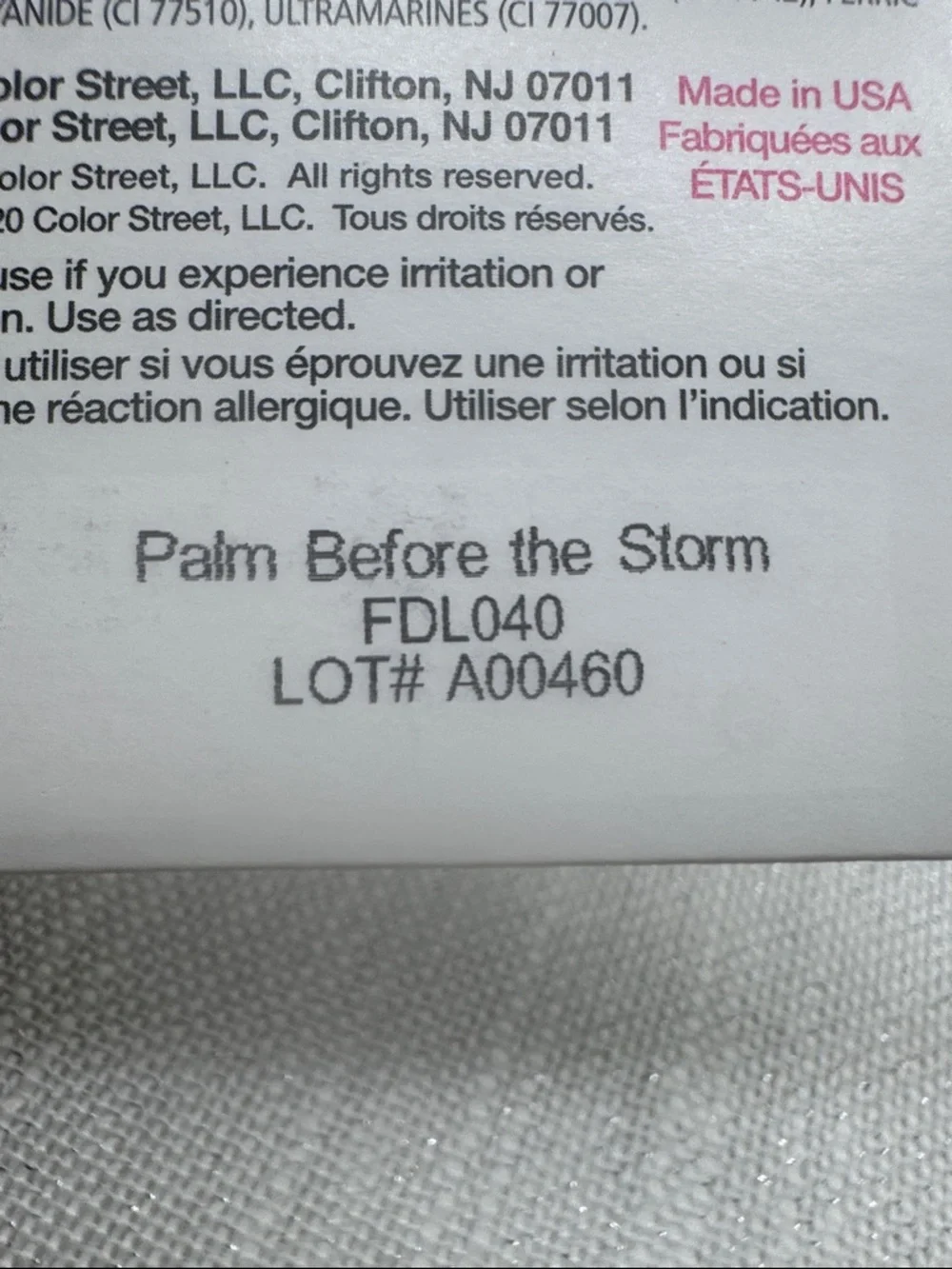 Color Street Palm Before the Storm FDL040 clear overlay black leaf design 16pcs